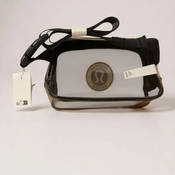 Lululemon Everywhere Black Clear Bag 1L Transparent Crossbody Waist Belt Bag NWT - Picture 3 of 4